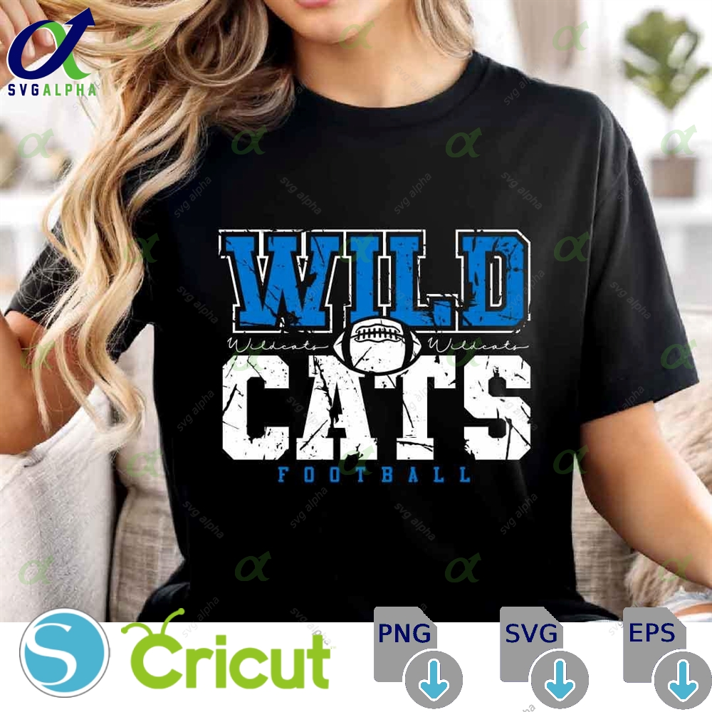 Wildcats Mascot Svg Png Wildcats Football Svg Varsity Wildcats Shirt School Spirit Mascot Svg Football Cheer Sublimation Football Mom